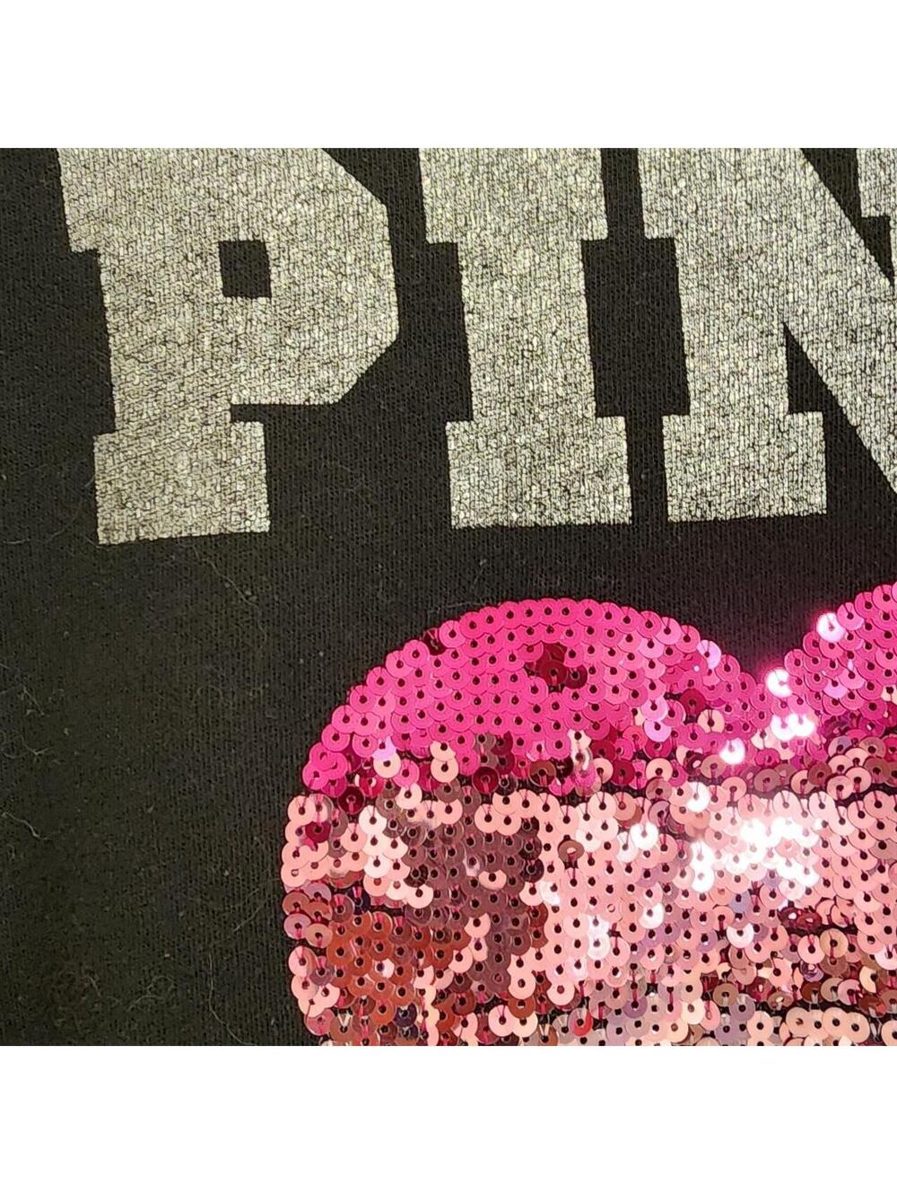 Y2K Gorgeous sweatshirt PINK with heart in sequins - Picture 2 of 7